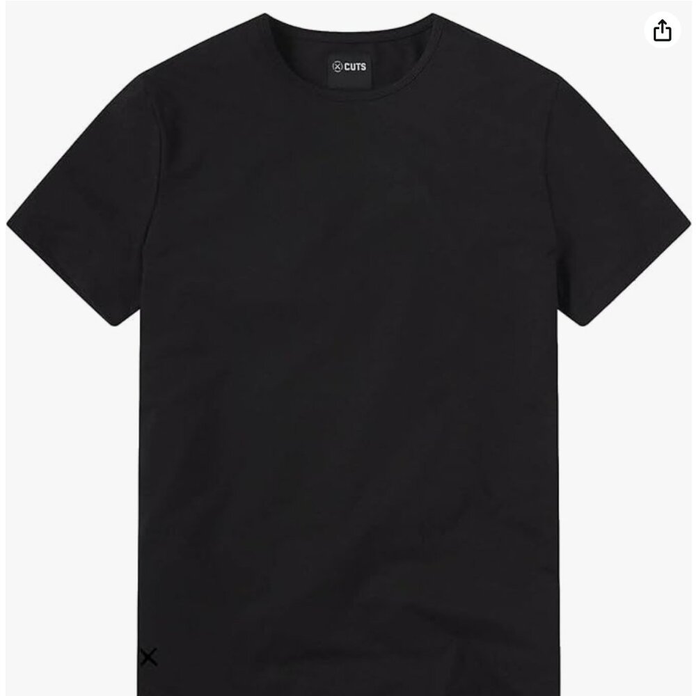 Cuts Clothing Men's Curve Hem Crew Neck Black T-Shirt XX-Large NWT
